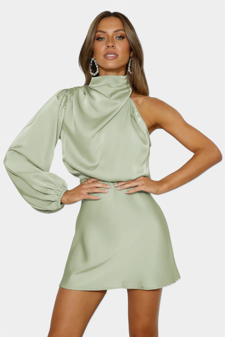 Mara Mini Draped One-Shoulder Dress