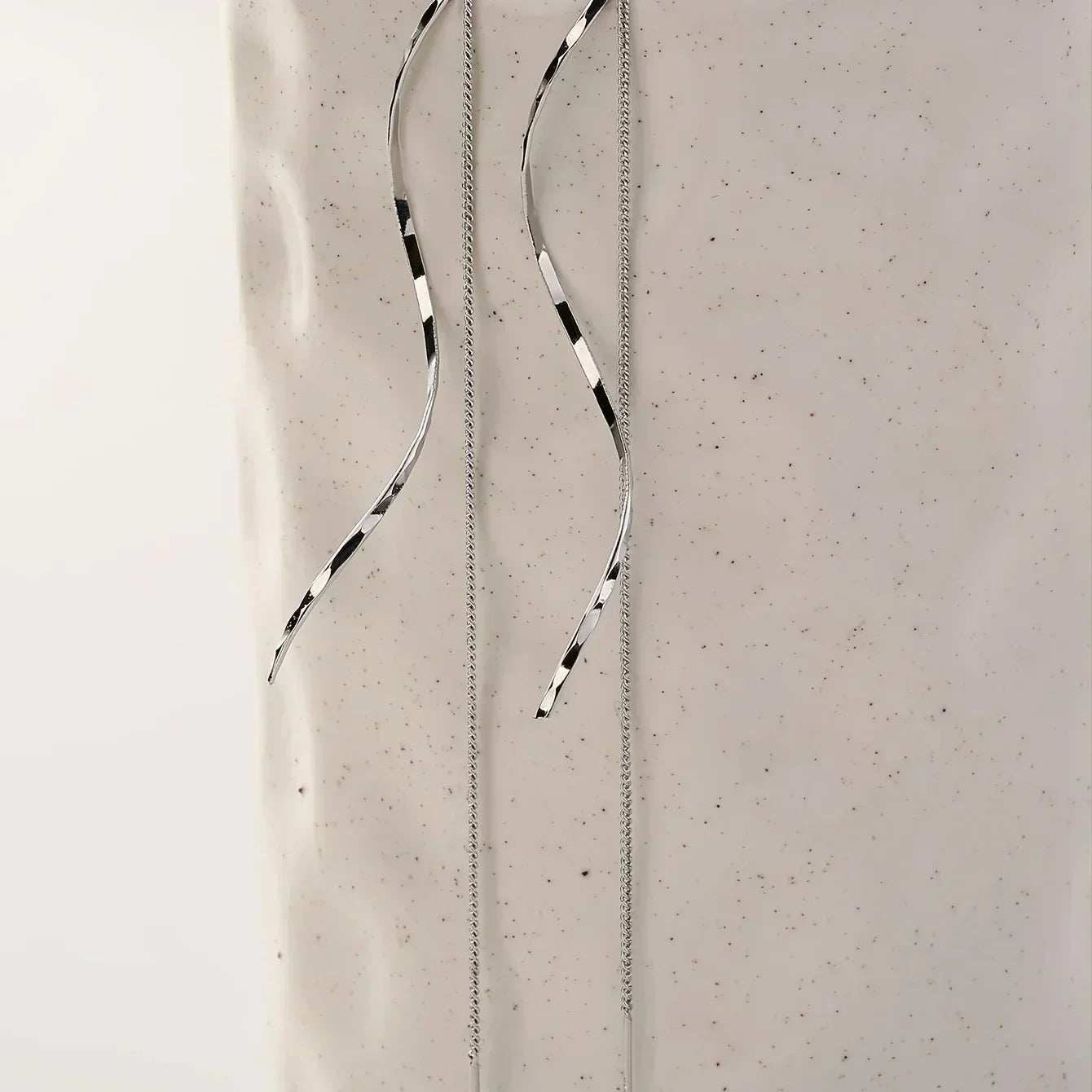 Long Earrings with Wave Pattern