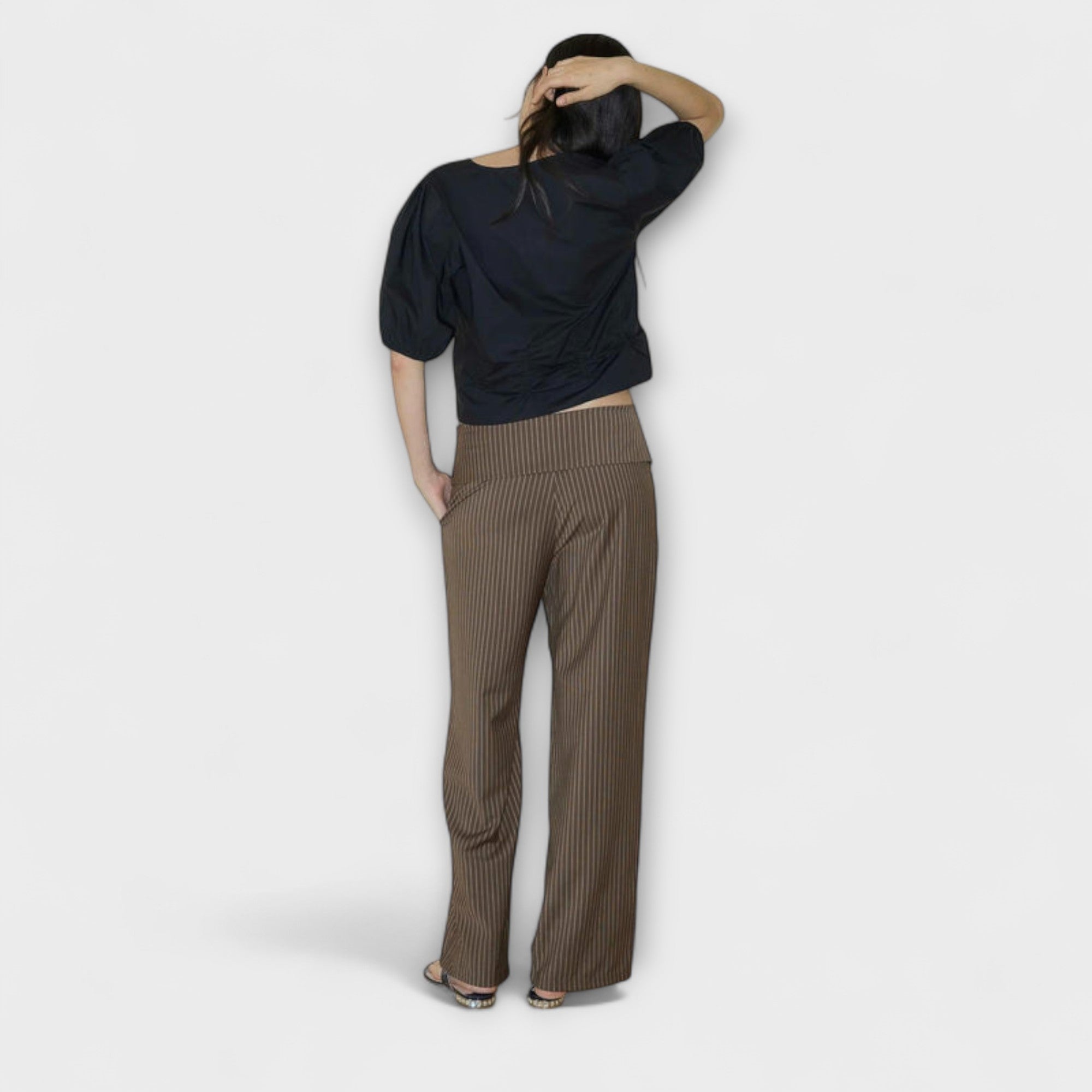 Julia - Striped Pleated Pants