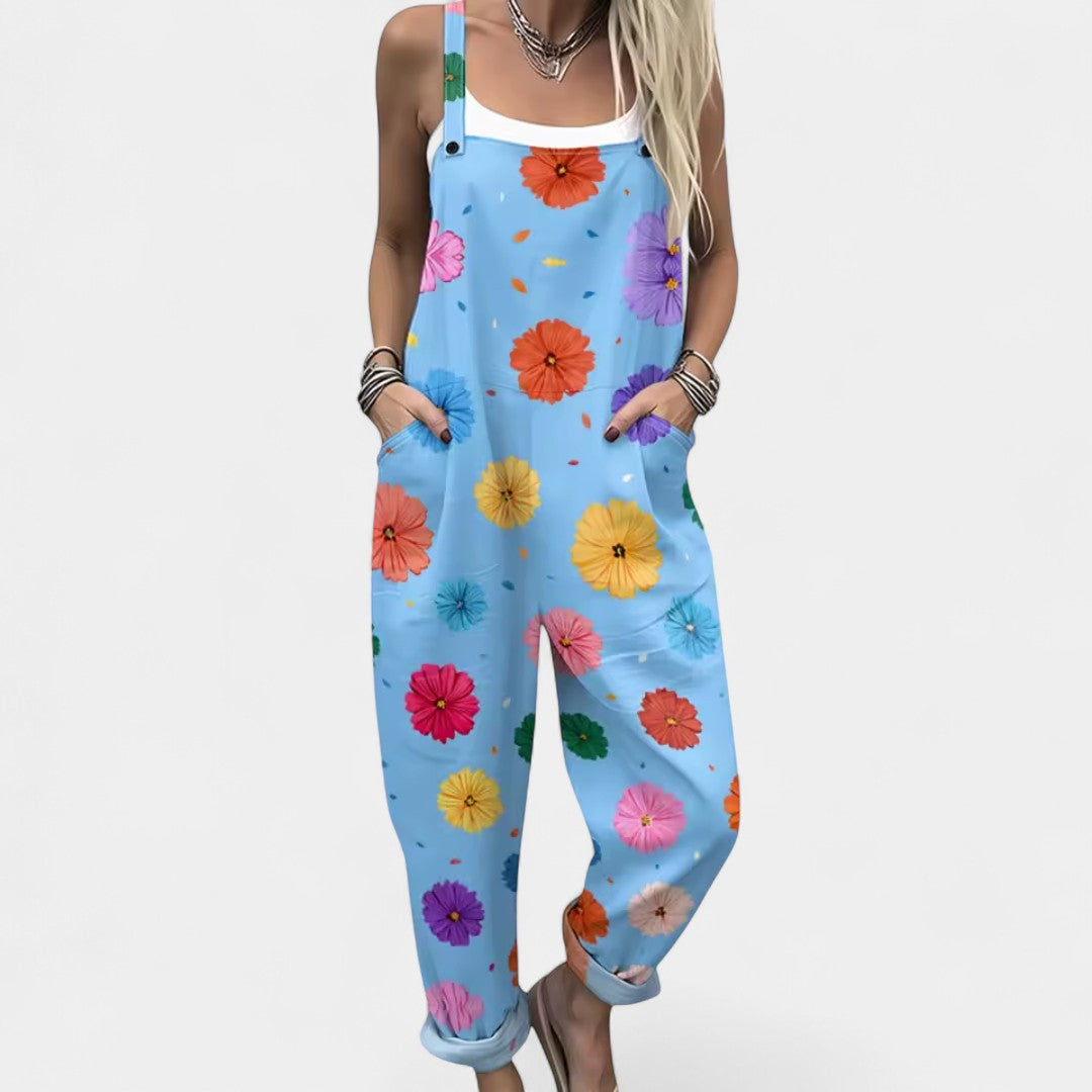 Dionysoula - Airy jumpsuit with colorful floral design