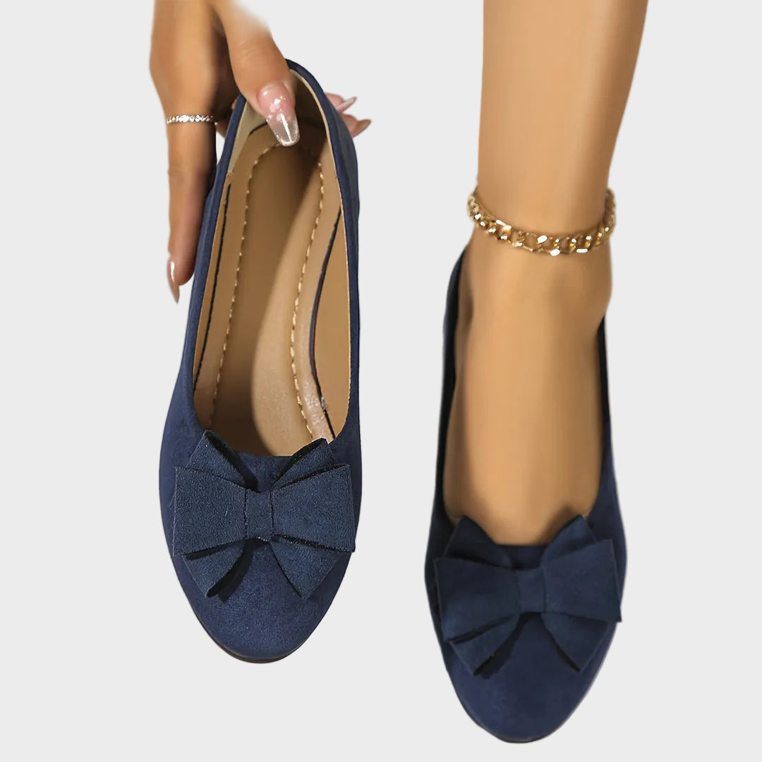 Fransiska -Breathable Non-Slip Loafers with Bow Tie