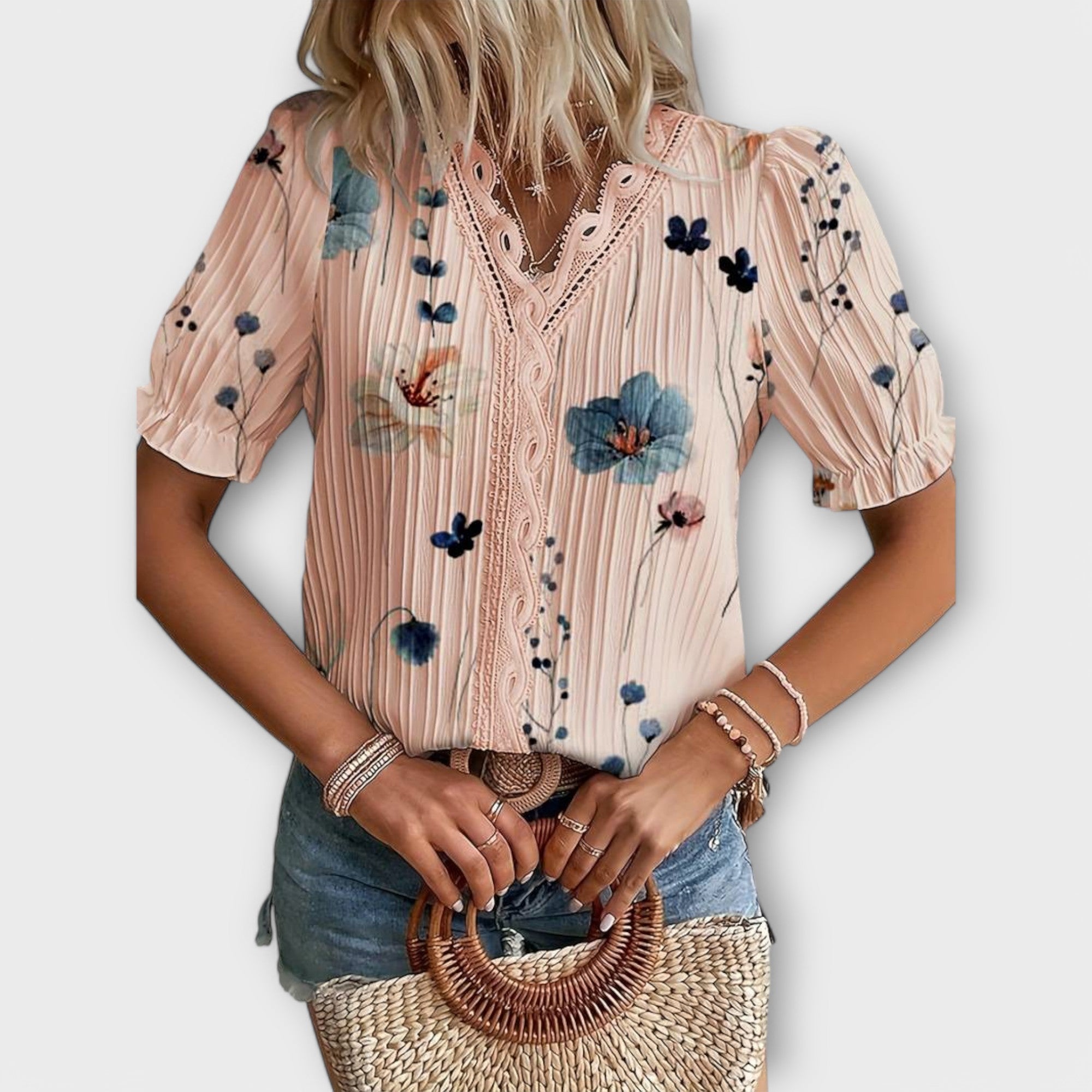 Emily - Fashion blouse with V-neckline