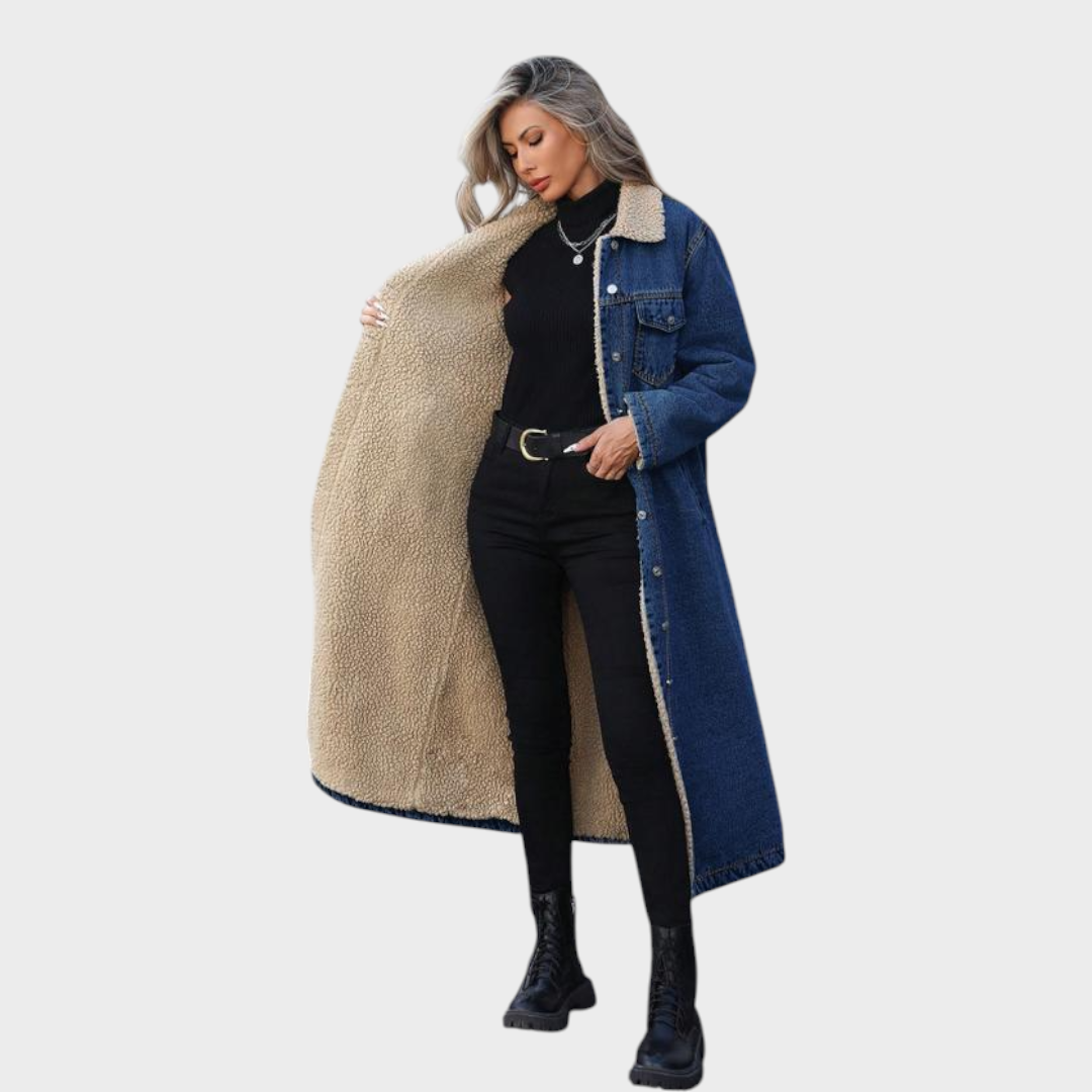 Yaritza | Long Fleece Lined Jacket Winter Single Breasted Coat