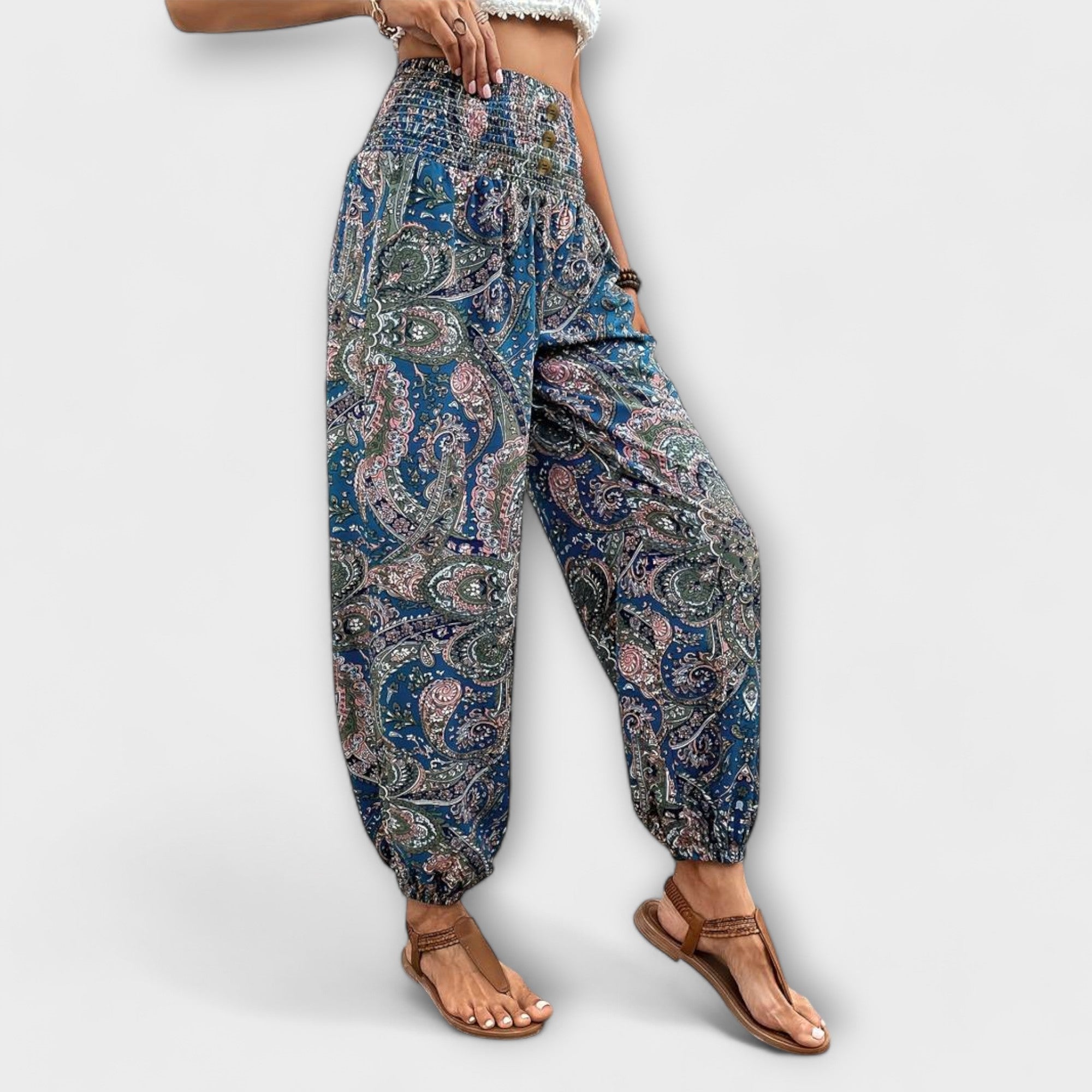 Scarlett - Trousers with ethnographic pattern
