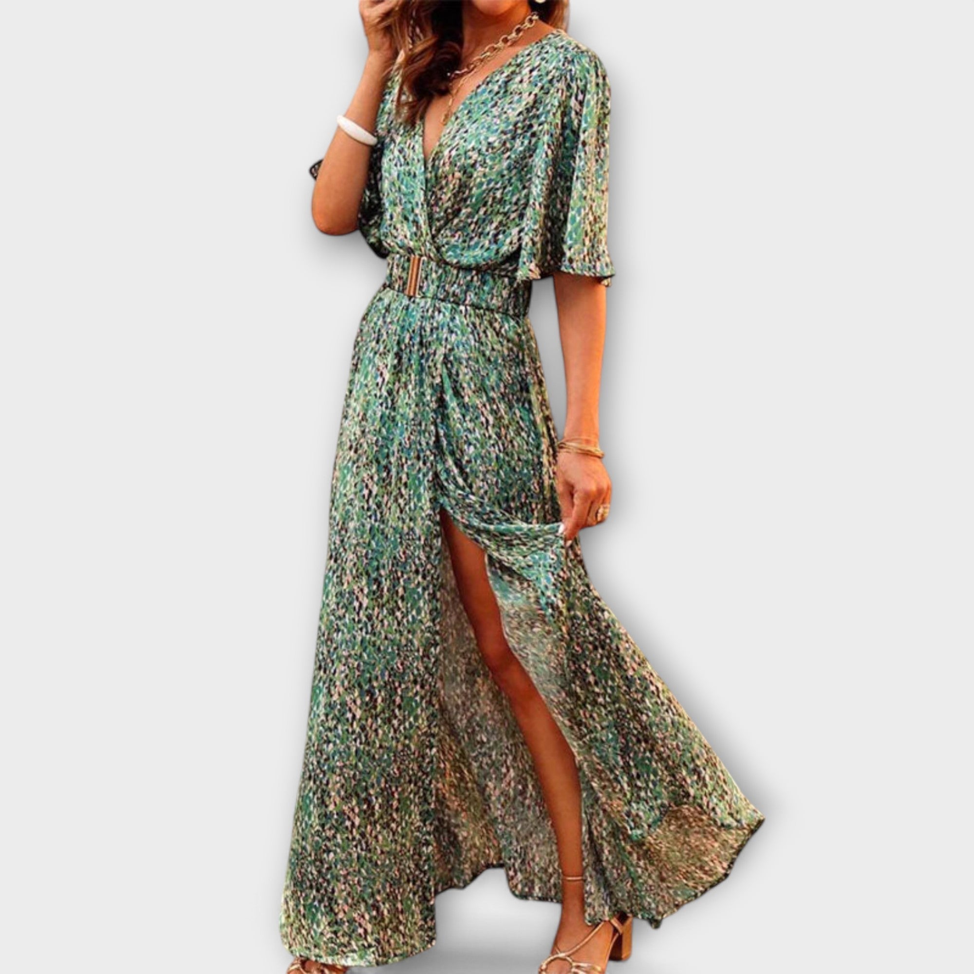 Dorothy — Boho Maxi Dress with V Neckline