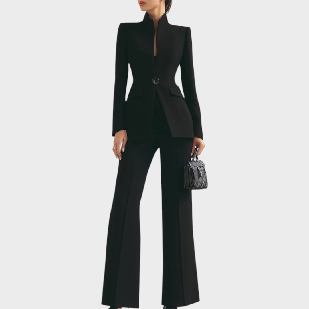 Marley | Black Blazer and Wide-Leg Trouser 2-Piece Suit