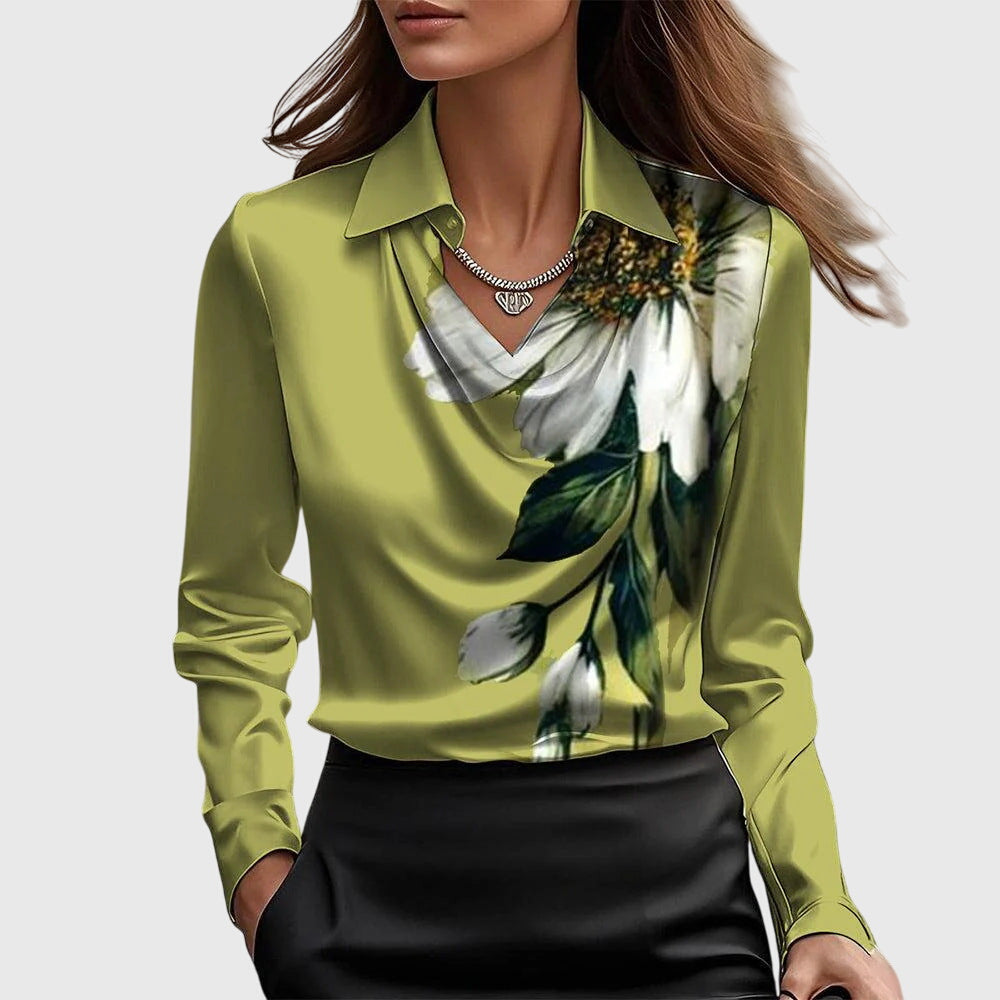 Sylvie - Luxury blouse with glitter and pleated neck
