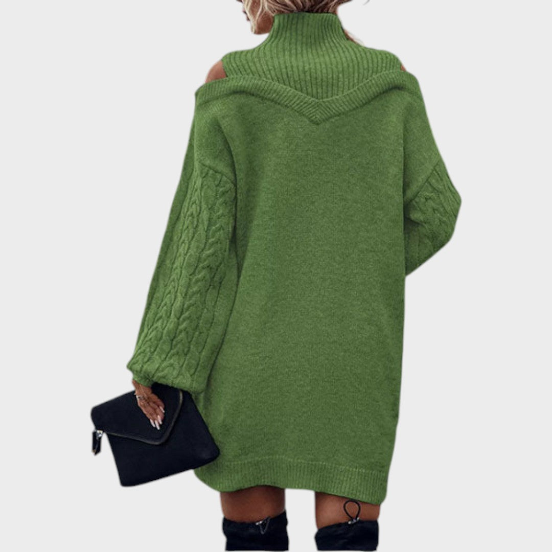 Ninia | Sweater Dress with Fashion and Open Shoulders