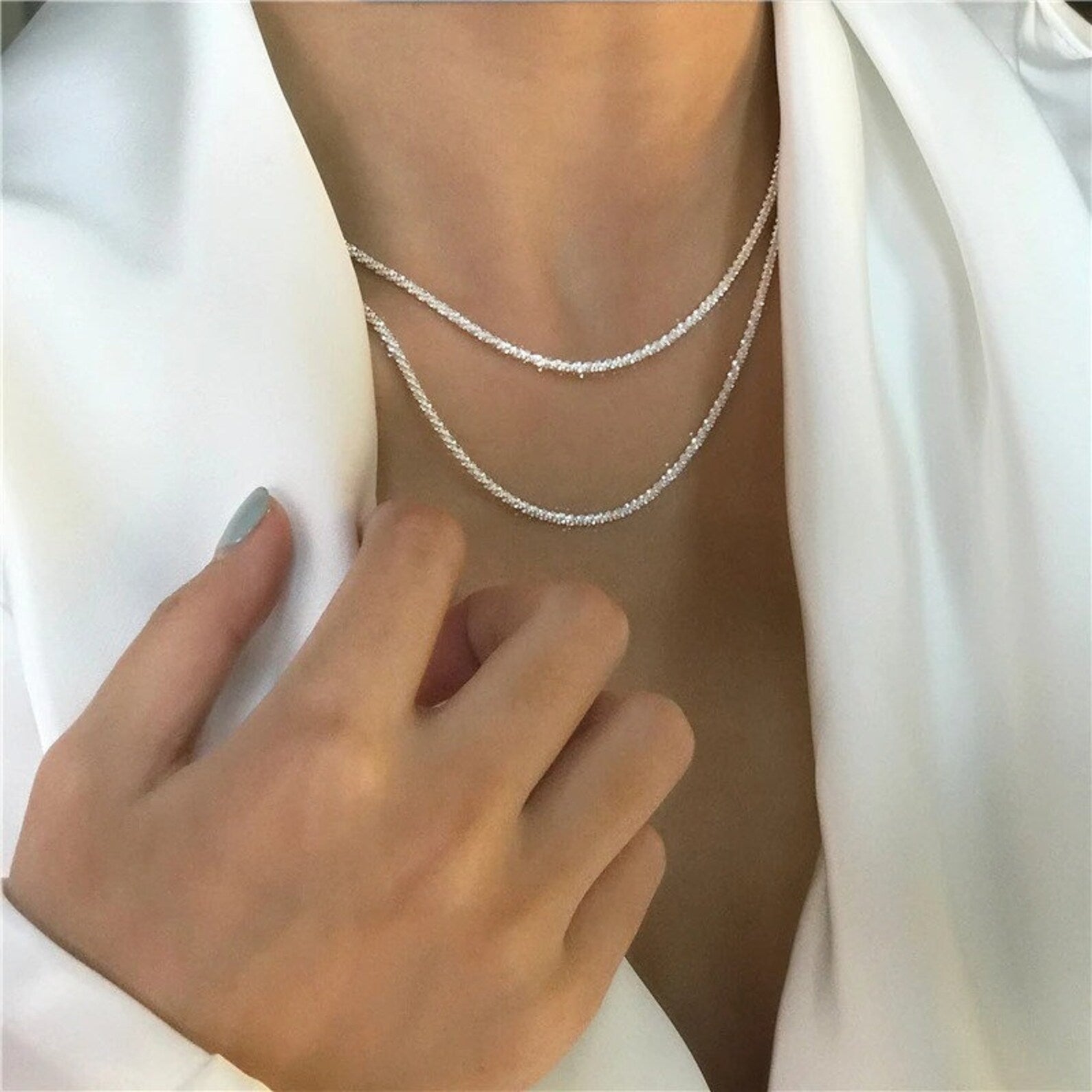 Silver Necklace Set