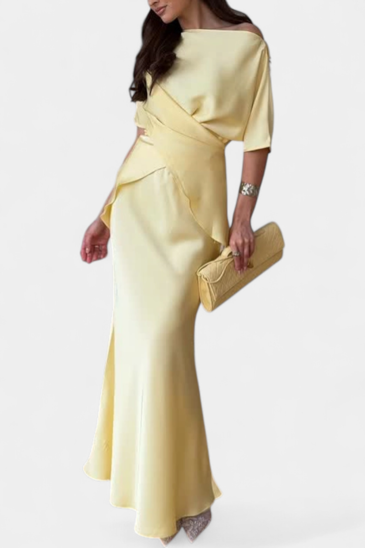 Veleda Set with Cross Strap Top and Airy Skirt