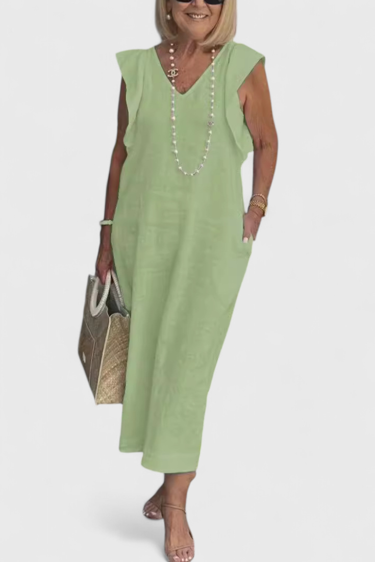 Yurena Sleeveless Linen Dress