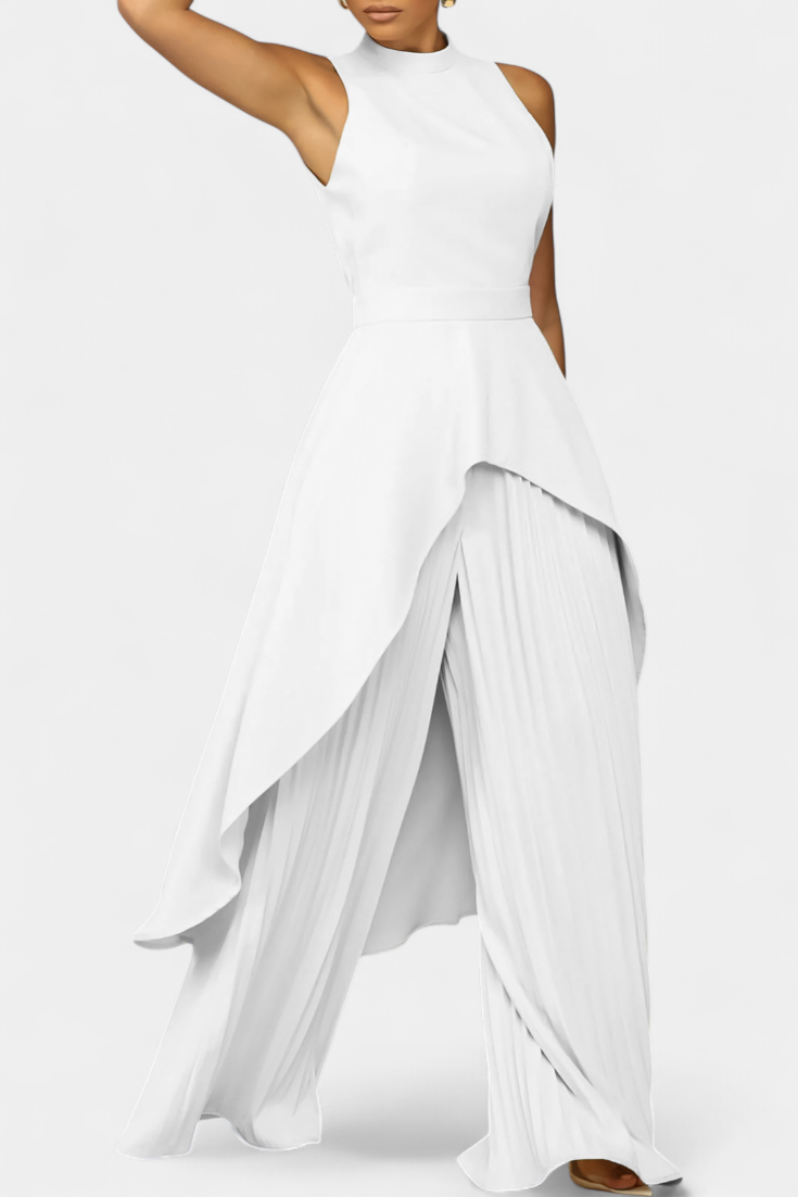 Chrysoula Asymmetric Set with Pleated Pants