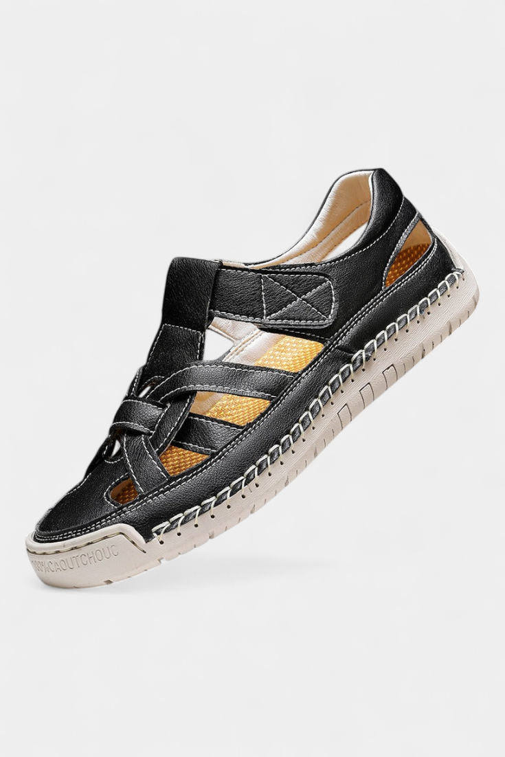 Kaia ergonomic sandals made of synthetic leather with side cutouts