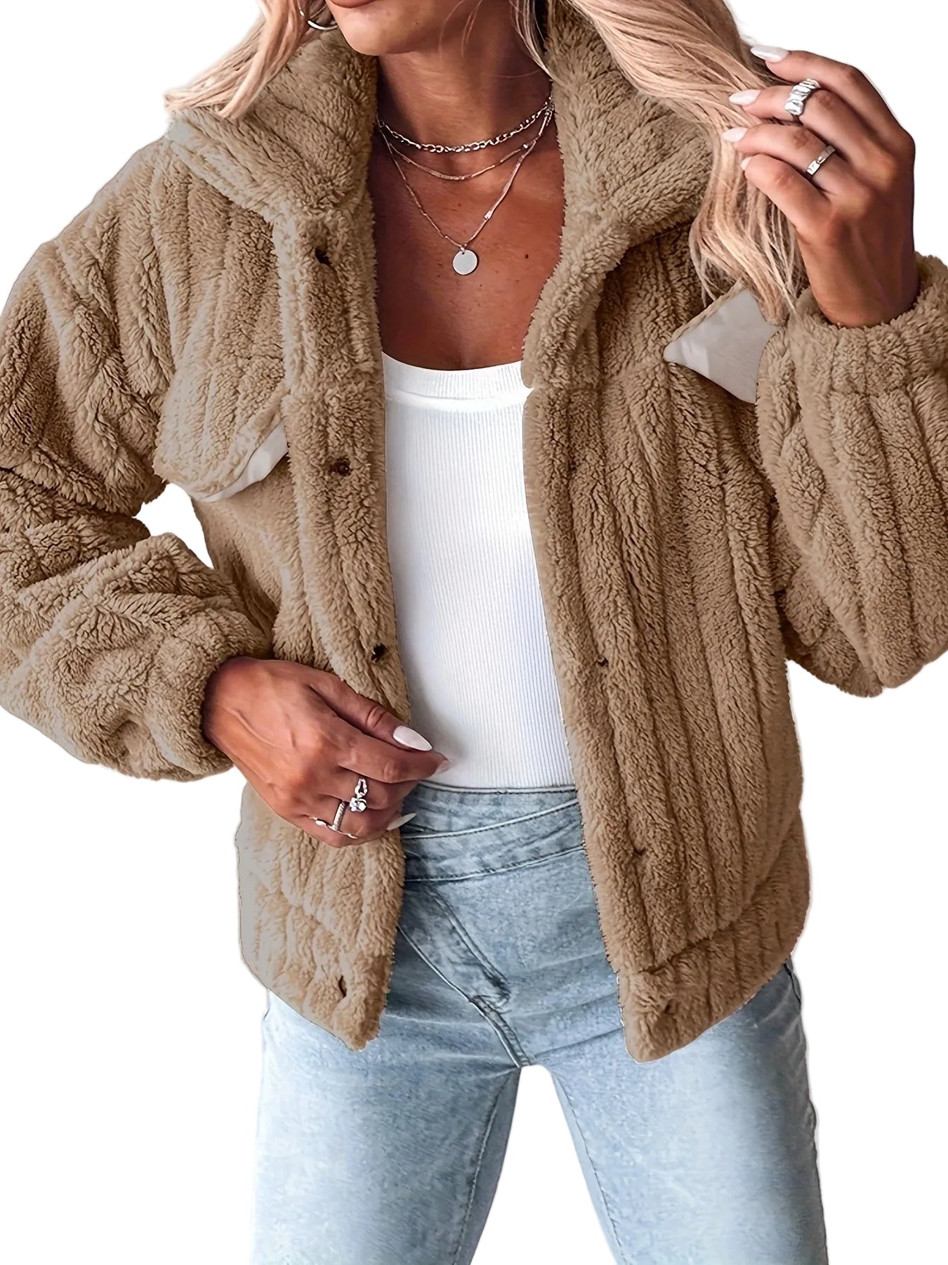 Amira -  Ribbed Fleece Sherpa